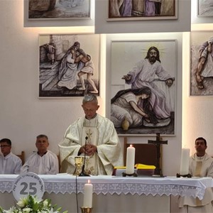 Proslava srebrnog jubileja vlč. Željka Lovrića u Župi sv. Leopolda Mandića, Ljubljanica-Voltino
